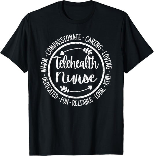 Telehealth Nurse Life Nursing Squad Appreciation Vintage T-Shirt - T-Shirt | Black