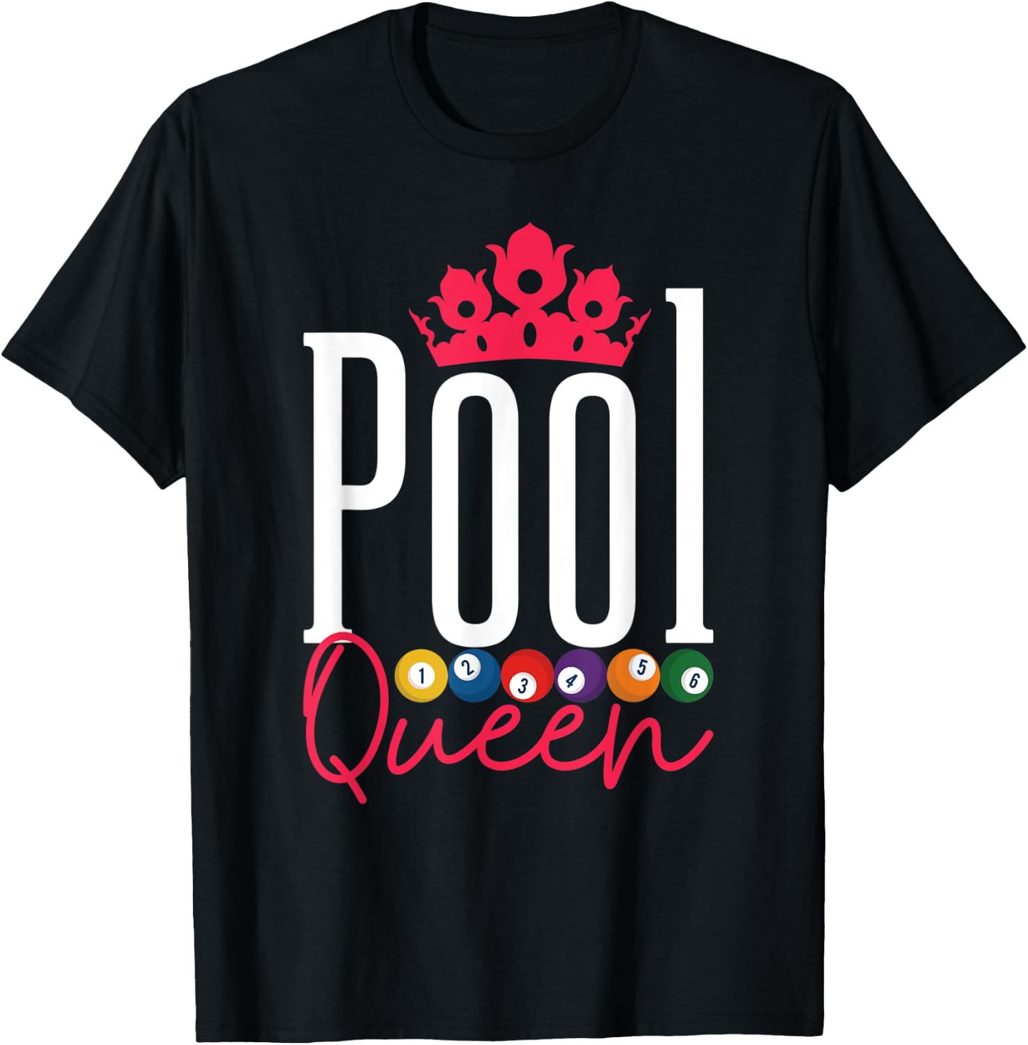 Pool Queen Pool Billiard Snooker Player T-Shirt - T-Shirt | Black