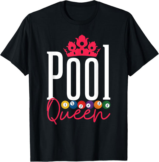 Pool Queen Pool Billiard Snooker Player T-Shirt - T-Shirt | Black