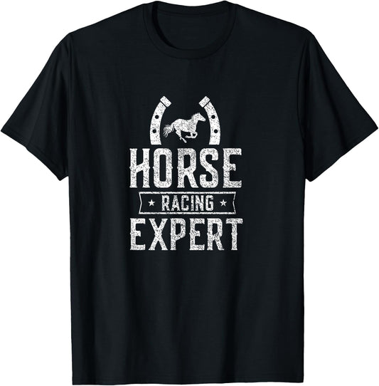 Horse Racing Expert Horses Race Gallop Racer T-Shirt - T-Shirt | Black