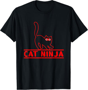 Cute Cat Ninja Funny Animals Meow Cool Black Cat Pets Women T-Shirt - T-Shirt | Black