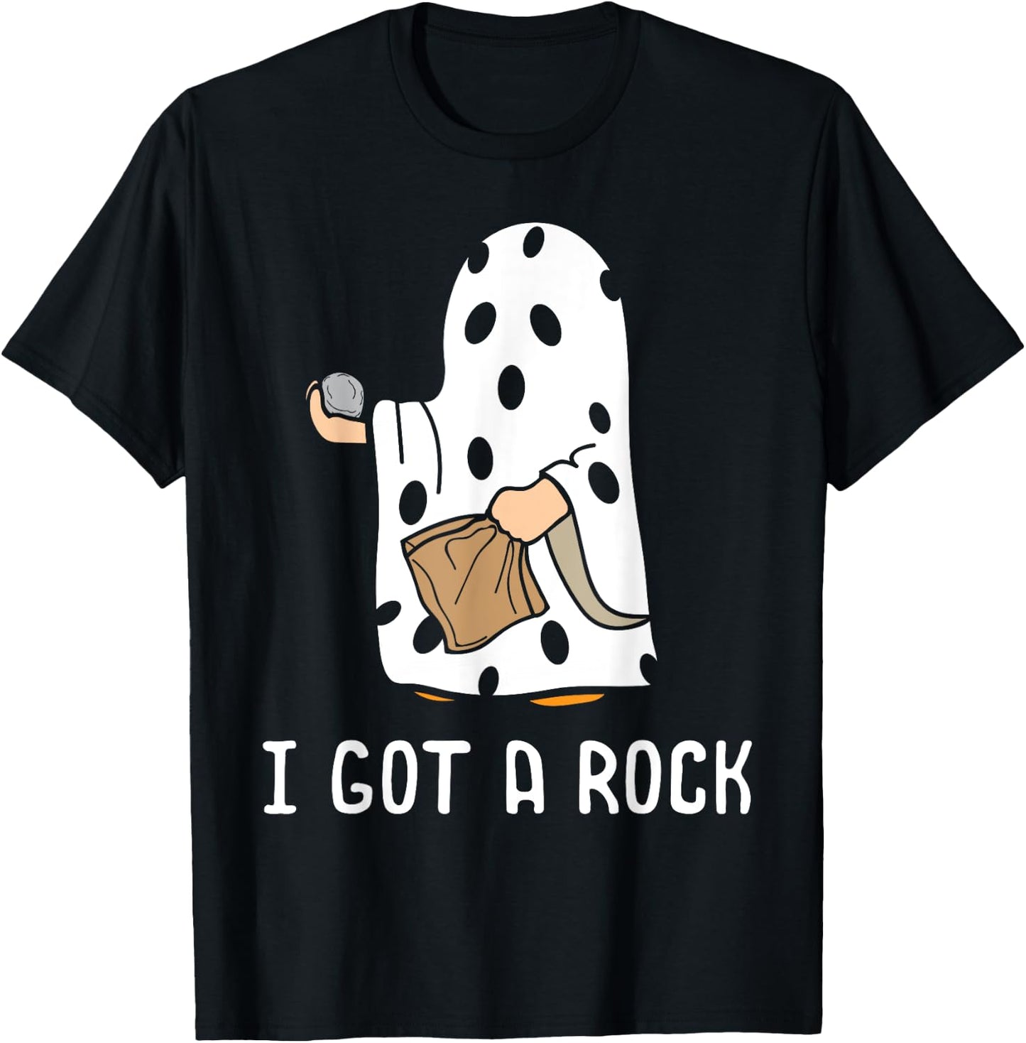 I Got A Rock Funny Halloween Trick Or Treating Ghost T-Shirt - T-Shirt | Black