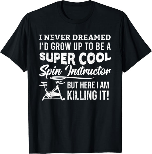 Cute Spin Instructor Cycling Spinning Class Bike Spinner T-Shirt - T-Shirt | Black