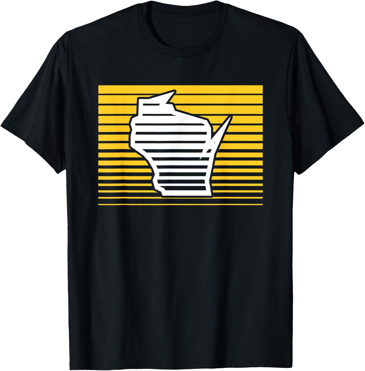Milwaukee Wisconsin Retro Gradient Stripes T-Shirt - T-Shirt | Black