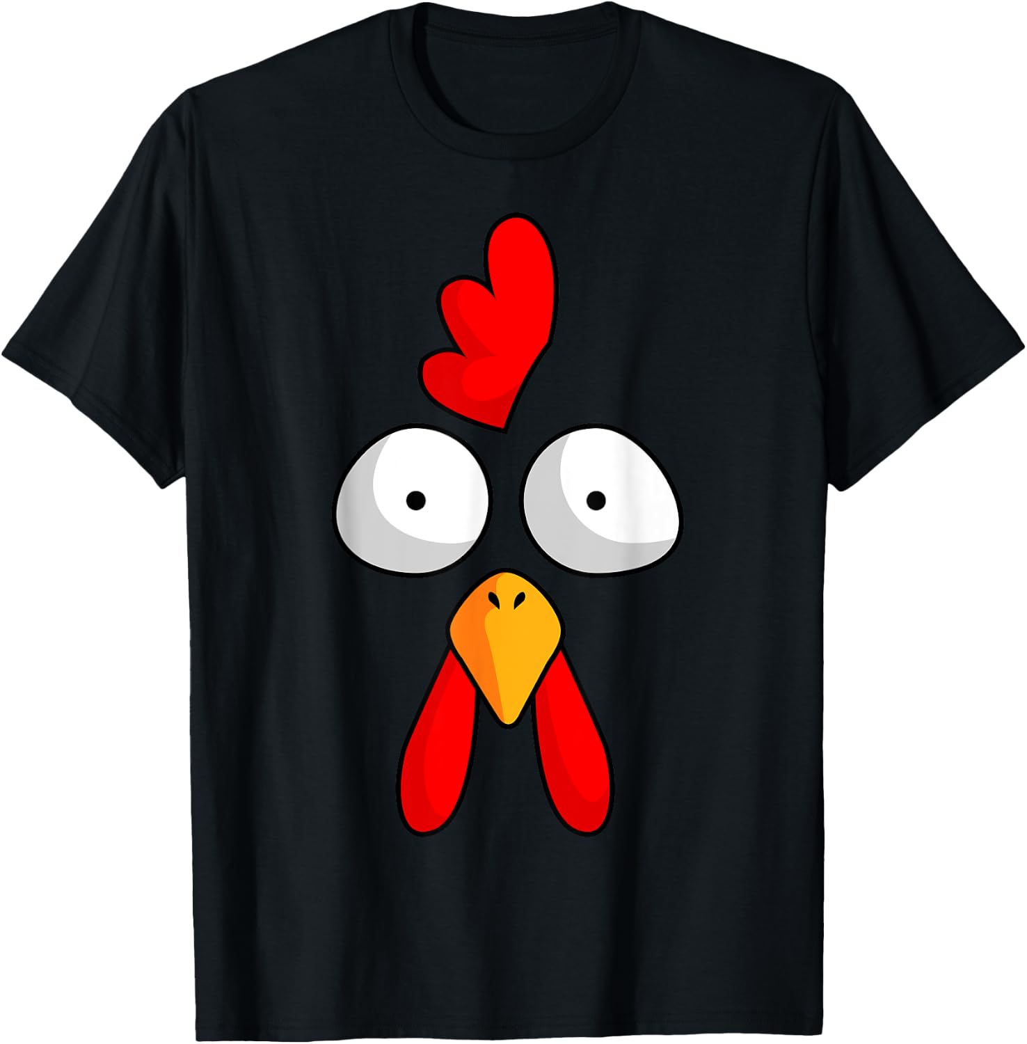Chicken Face Rooster Halloween Costume Farm Poultry T-Shirt - T-Shirt | Black