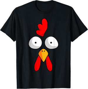 Chicken Face Rooster Halloween Costume Farm Poultry T-Shirt - T-Shirt | Black