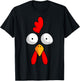Chicken Face Rooster Halloween Costume Farm Poultry T-Shirt - T-Shirt | Black