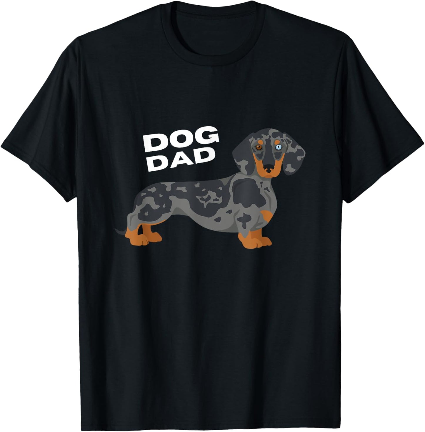 Dapple Dachshund Dog Dad Man Men T-Shirt - T-Shirt | Black