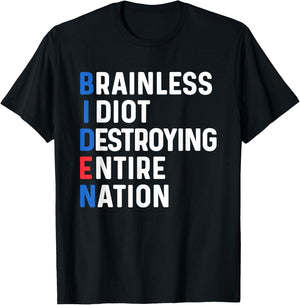 Biden Sucks Anti Biden Idiot Funny Political humor T-Shirt - T-Shirt | Black