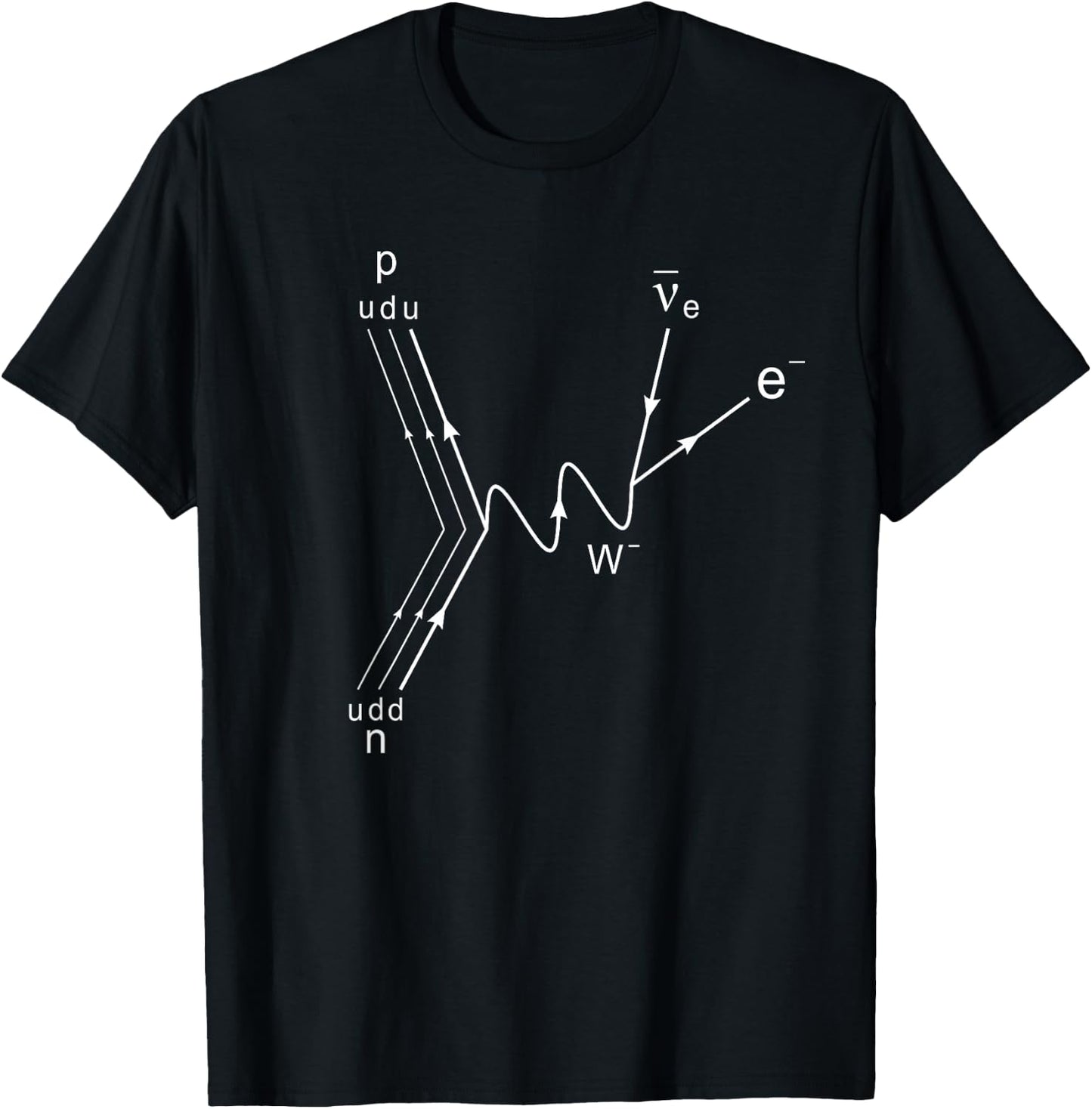 Feynman Diagram, Proton Neutron Scattering T-Shirt - T-Shirt | Black