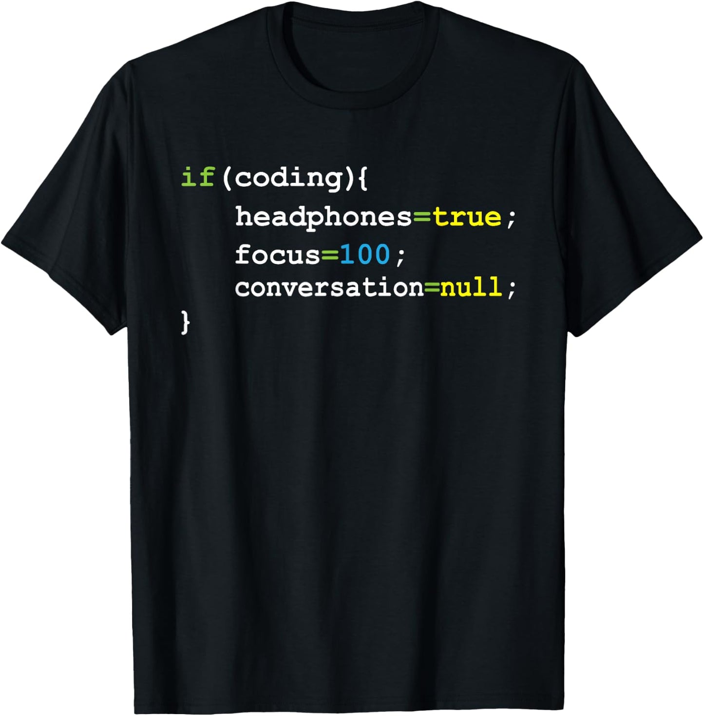 Headphones Focus - Computer Science Programmer Coding Coder T-Shirt - T-Shirt | Black