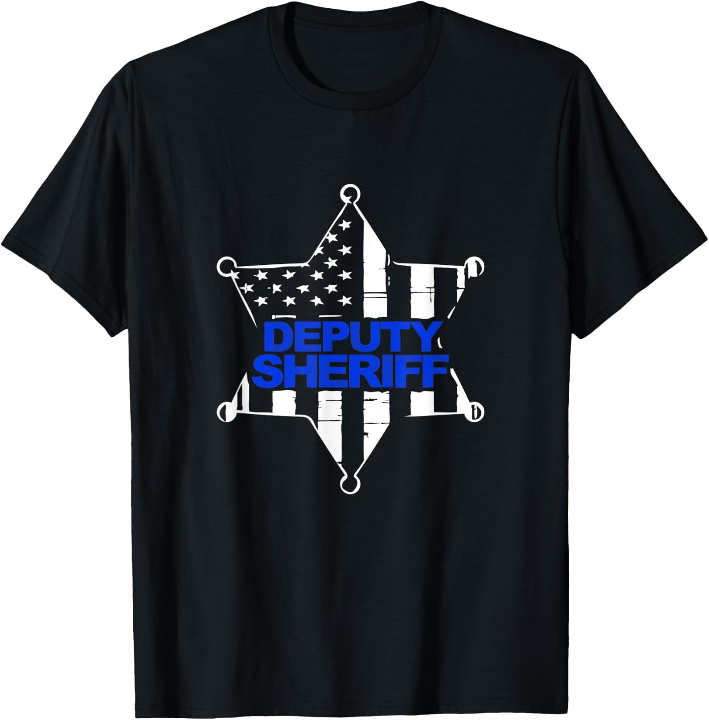 Deputy Sheriff Blue Thin Line T-Shirt - T-Shirt | Black