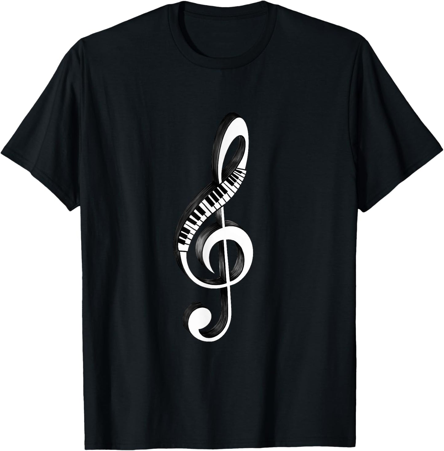 Cool Piano Art Men Women Musical Notes Piano Player Treble T-Shirt - T-Shirt | Black