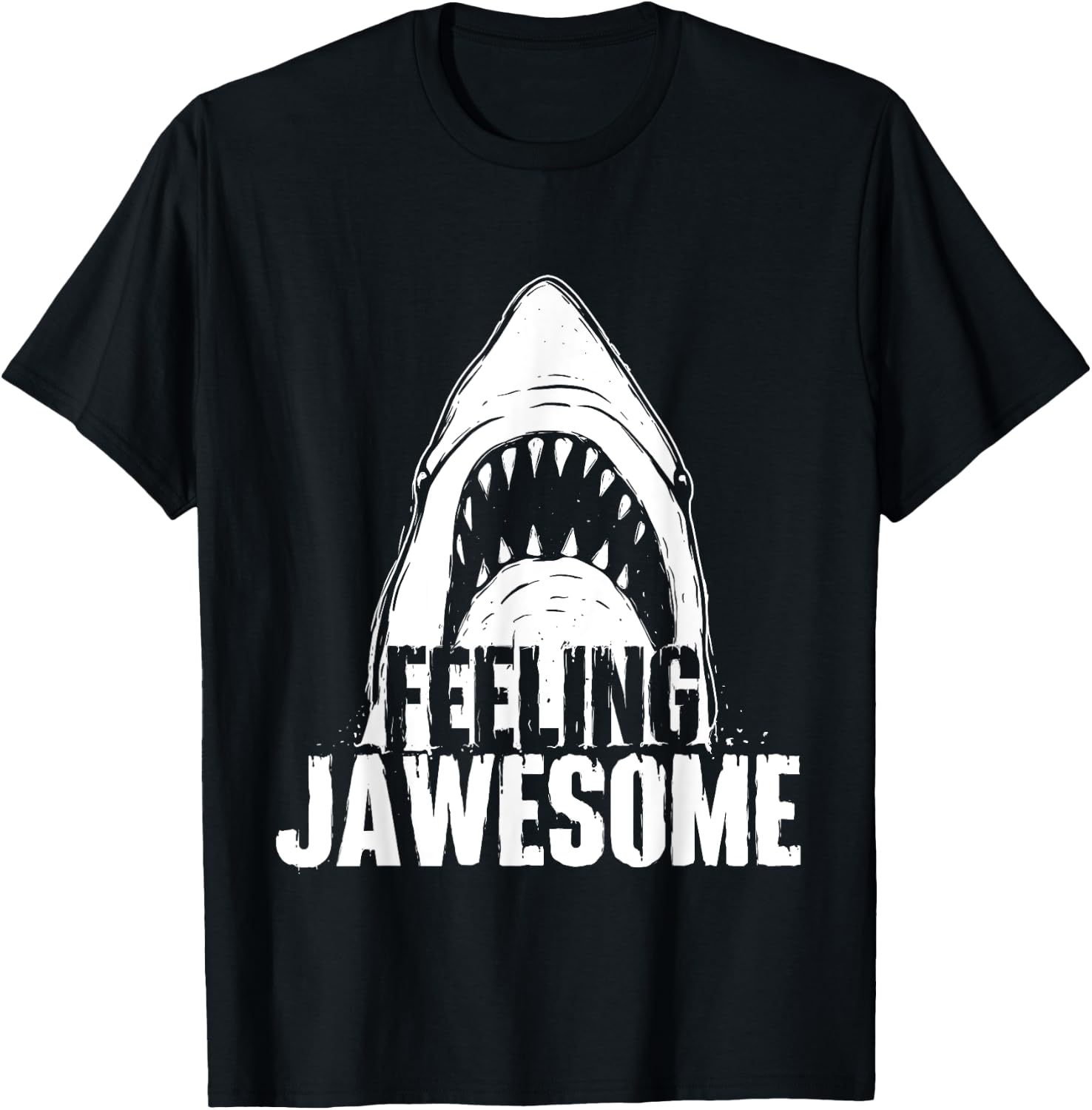 Feeling Jawesome - Funny Shark Lover Ocean Wildlife T-Shirt - T-Shirt | Black
