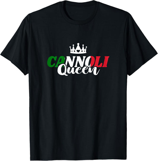Cannoli Queen Italy Food Italian Food Cannoli Lover Crown T-Shirt - T-Shirt | Black