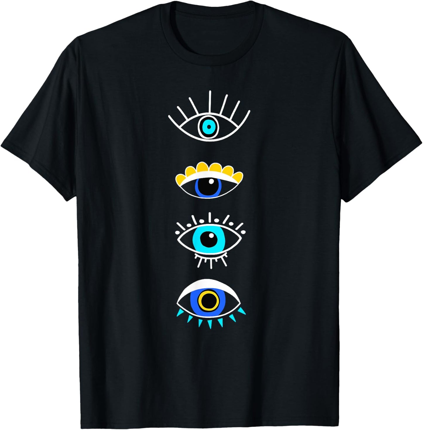 Evil Eye Curse Protection Seeing Eyes Nazar Mati Evil Eye T-Shirt - T-Shirt | Black