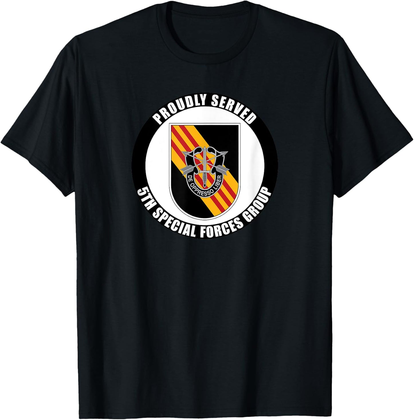 Proudly Served 5th Special Forces Group Army Veteran T-Shirt - T-Shirt | Black
