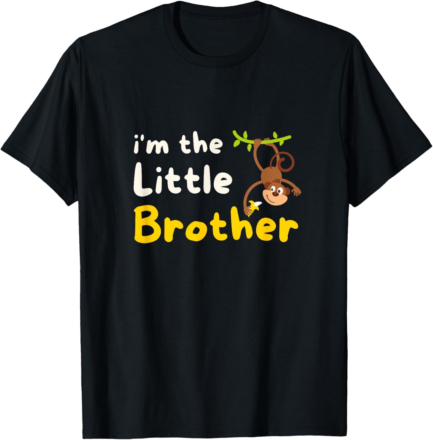 I'm The Little Brother Wildlife Jungles Animal Monkeys T-Shirt - T-Shirt | Black