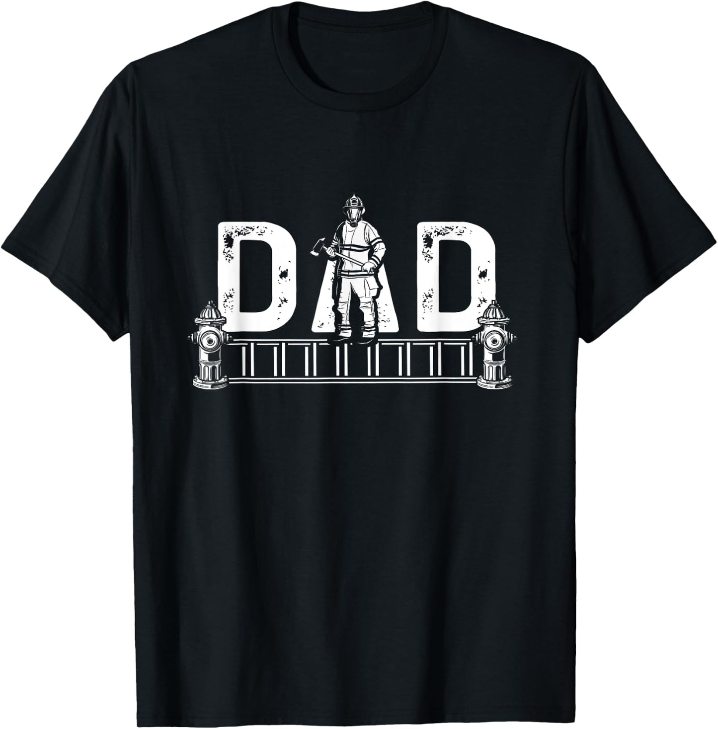 Firefighter Dad Fireman First Responder Fire Rescue T-Shirt - T-Shirt | Black