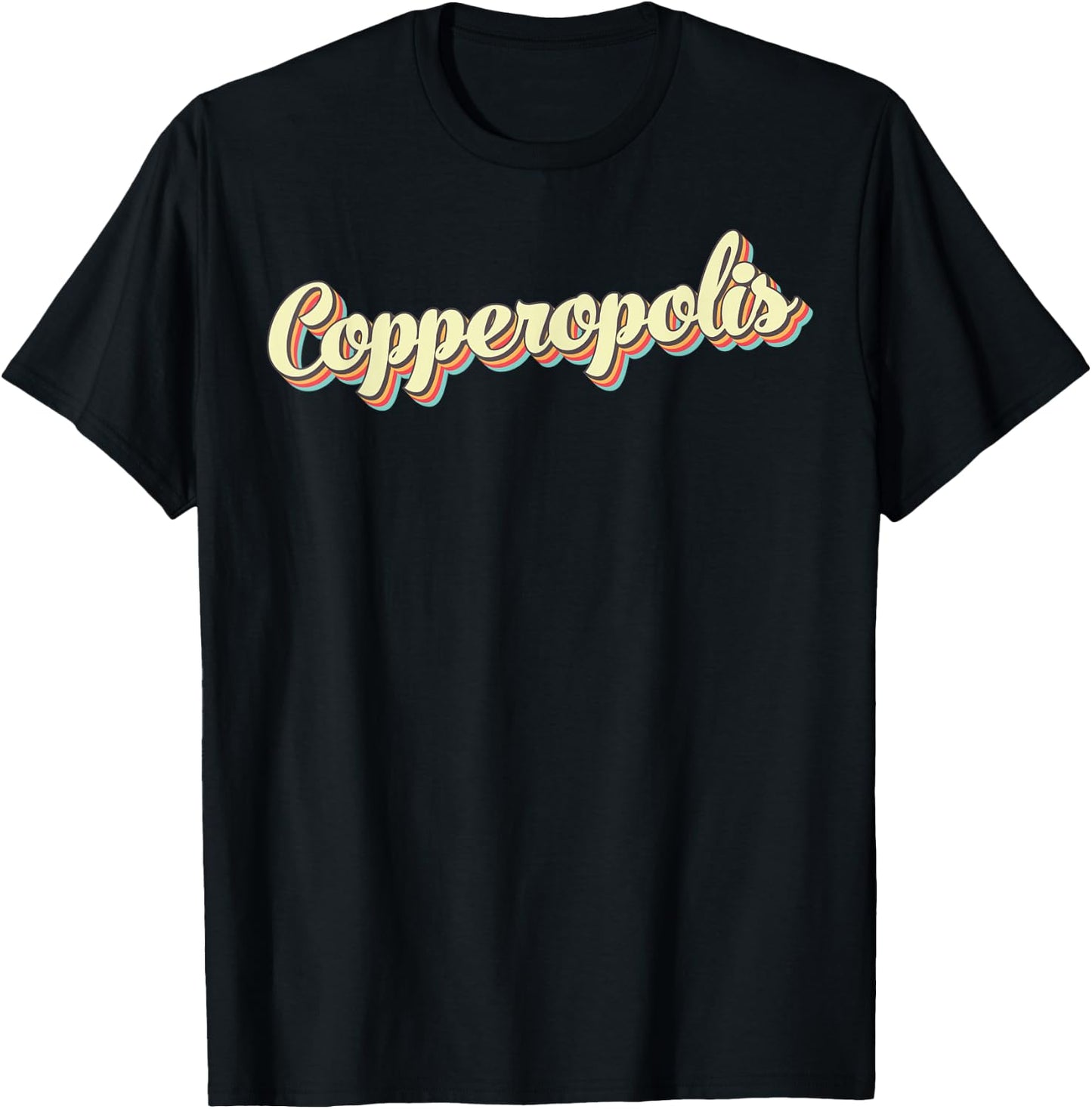 Copperopolis Retro Art Baseball Font Vintage T-Shirt - T-Shirt | Black