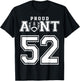 Custom Proud Football Aunt Number 52 Personalized T-Shirt - T-Shirt | Black