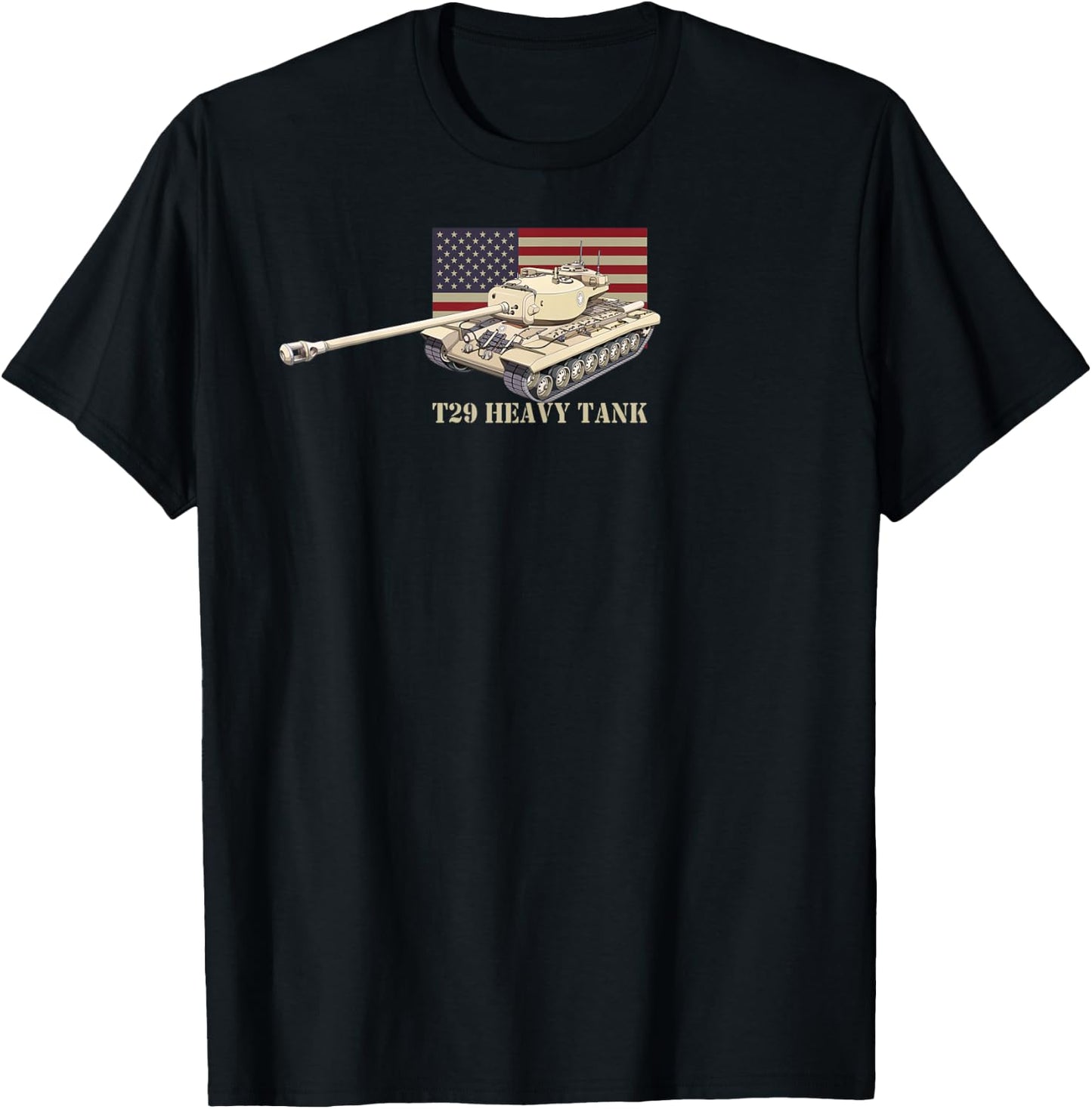 T29 Heavy Tank Diagram American Flag Women Kids Men T-Shirt - T-Shirt | Black