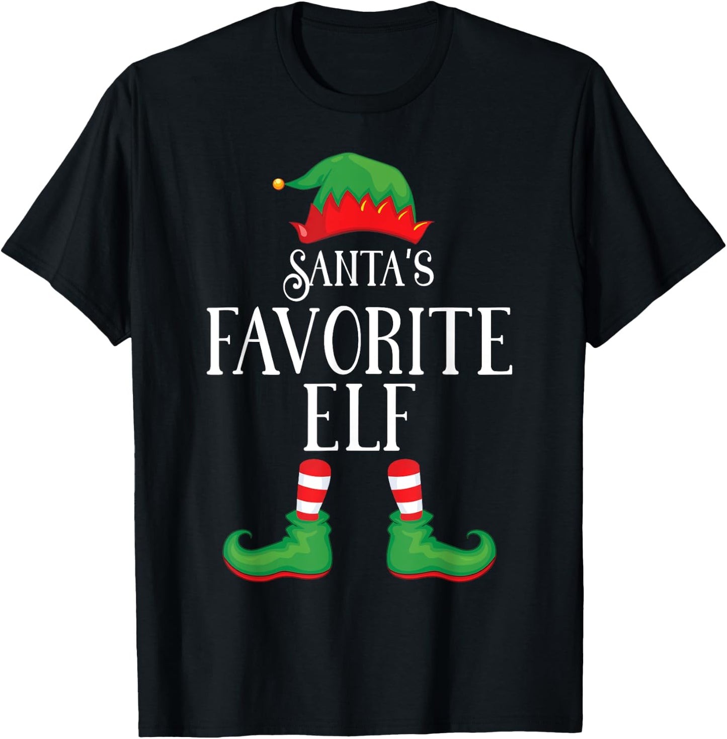 Favorite Elf Matching Group Xmas Funny Family Christmas T-Shirt - T-Shirt | Black