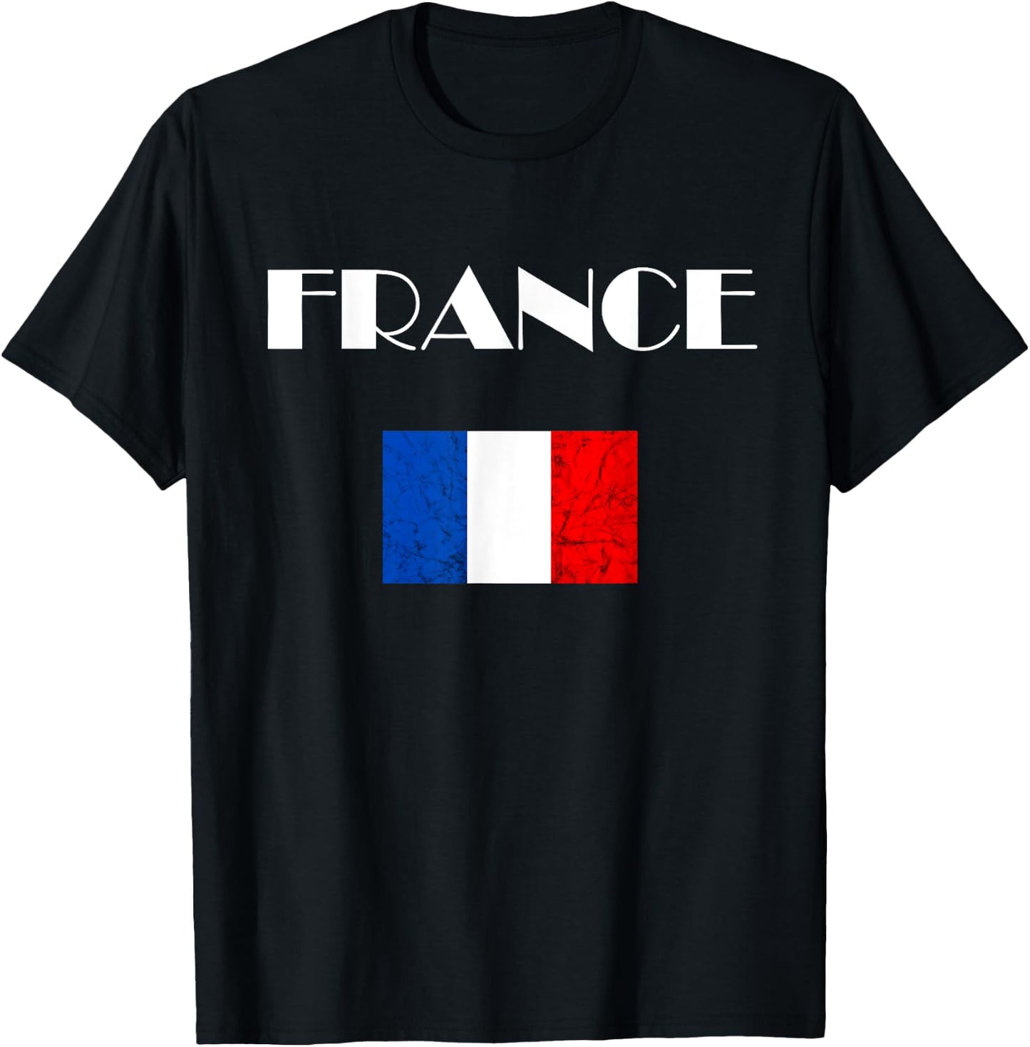 France Flag French Roots French Pride Vintage French Flag T-Shirt - T-Shirt | Black