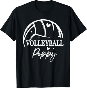 Volleyball Poppy Cute Poppy Volleyball Sport T-Shirt - T-Shirt | Black