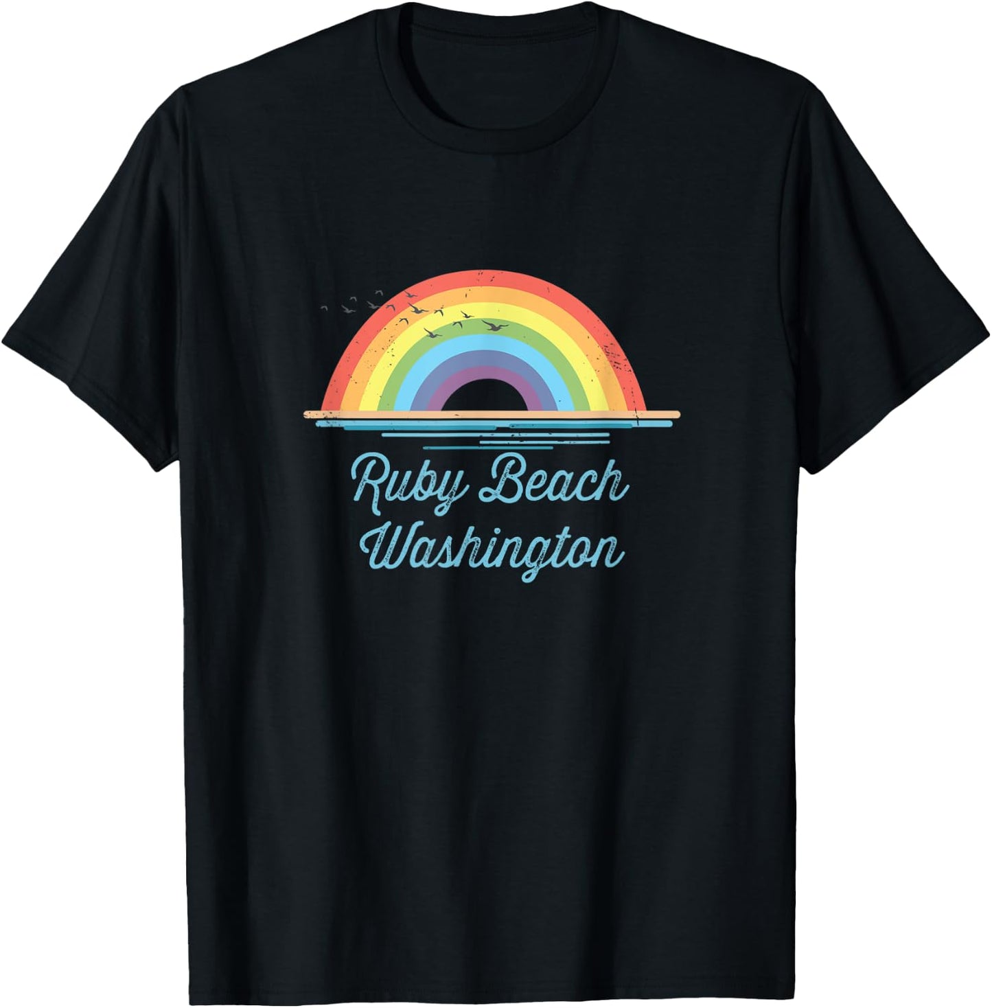 Ruby Beach Washington Souvenir Graphic T-Shirt - T-Shirt | Black
