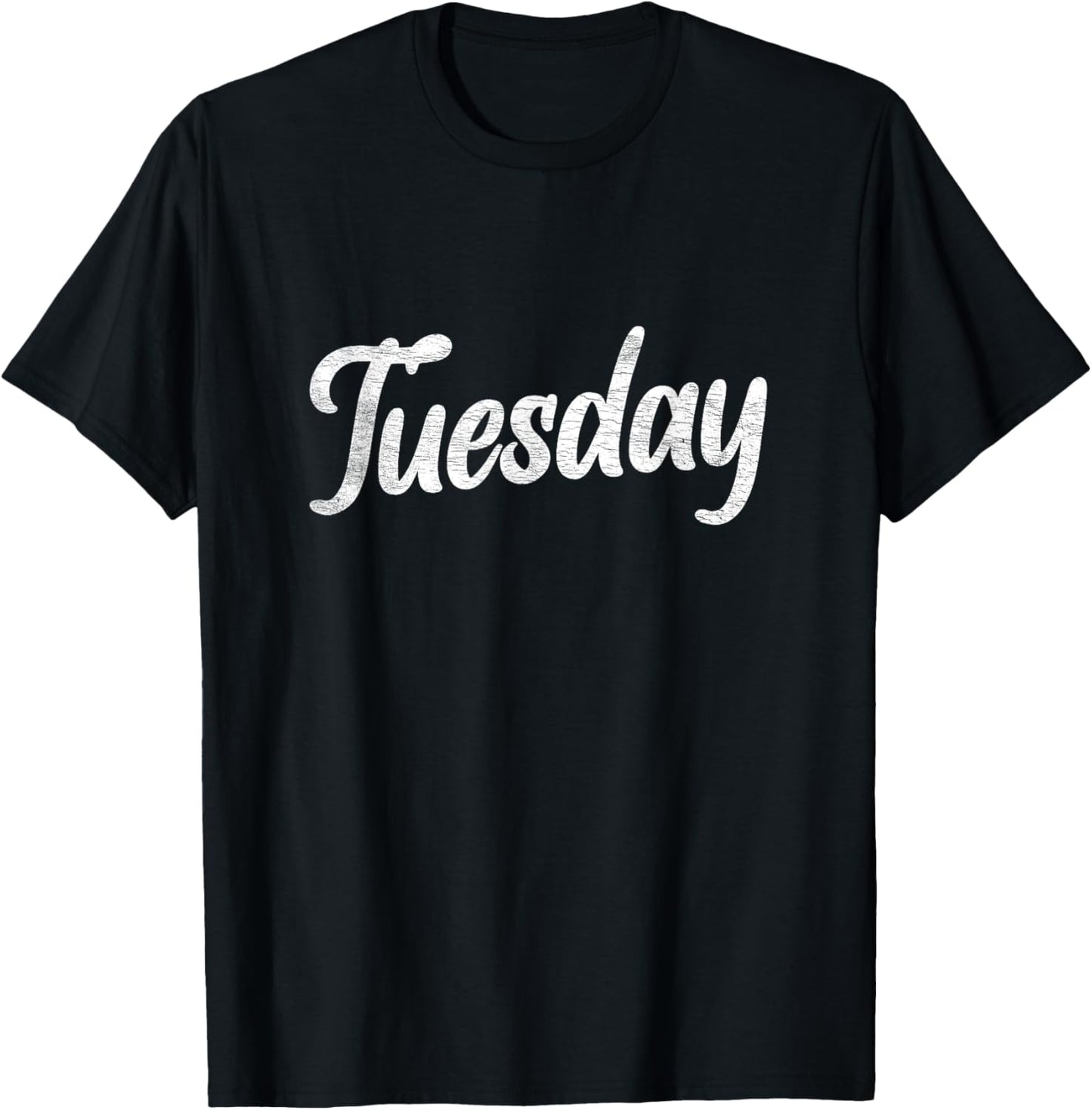 Tuesday Distressed Retro Fun Days of the Week Weekday T-Shirt - T-Shirt | Black