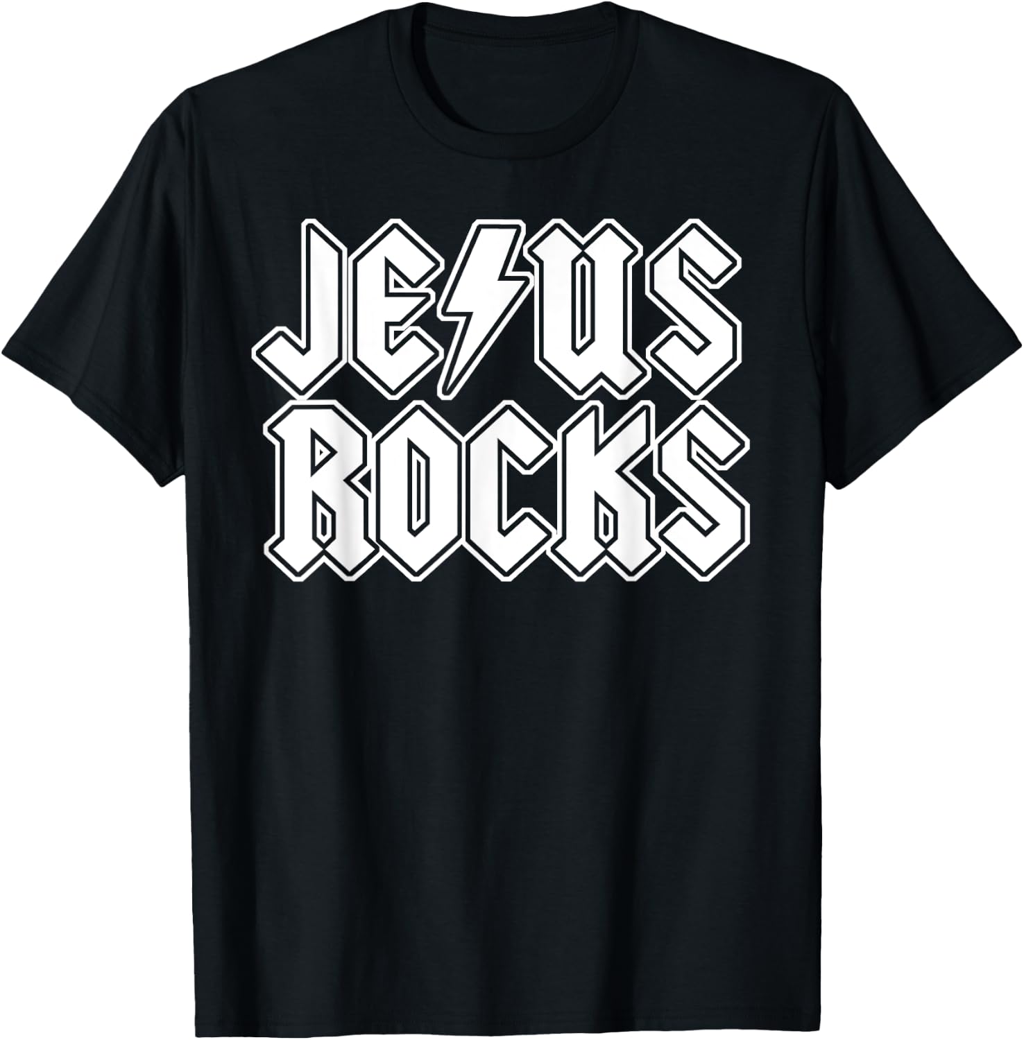 Jesus Rocks funny Christian Rocker Jesus Rocks T-Shirt - T-Shirt | Black