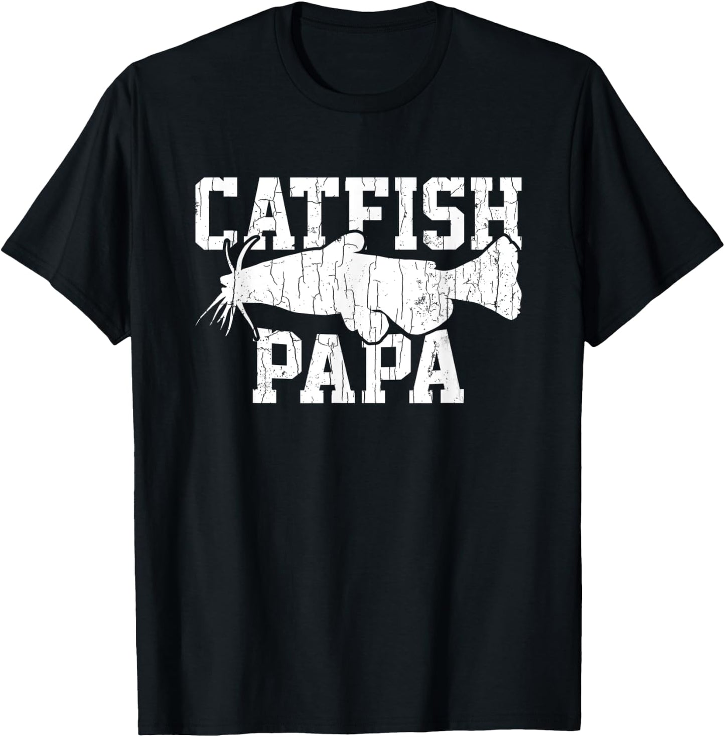 Catfish Papa Funny Fishing Lover Catfishing Graphic T-Shirt - T-Shirt | Black