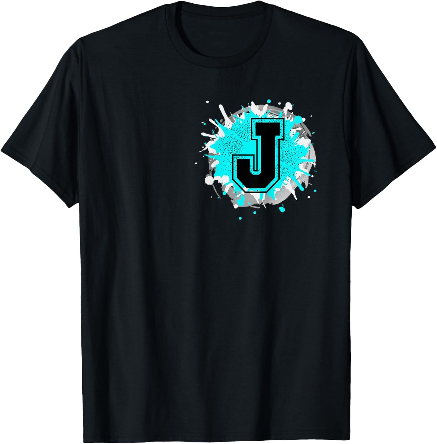 Monogram Letter J Alphabet Initials For Names Starting With T-Shirt - T-Shirt | Black