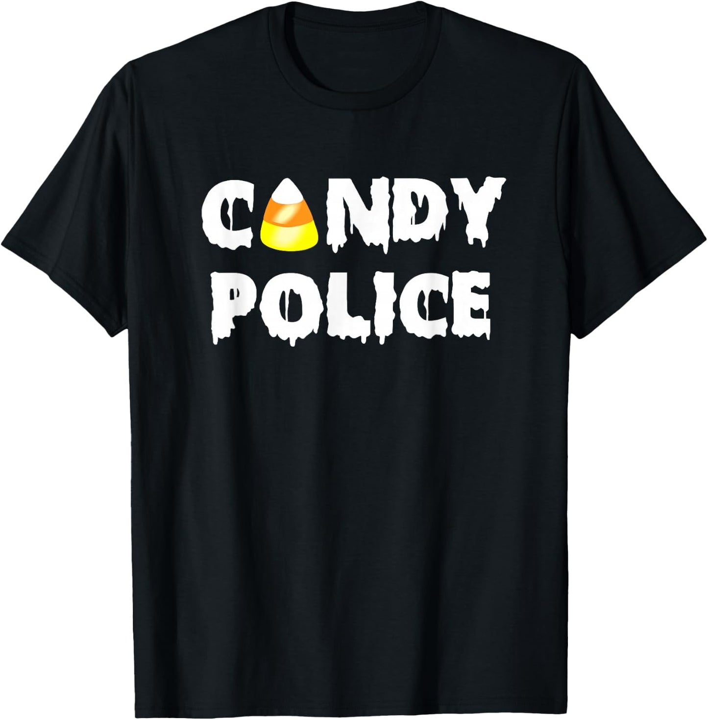 Candy Police Shirt Halloween Mom Dad Last Minute Costume T-Shirt - T-Shirt | Black