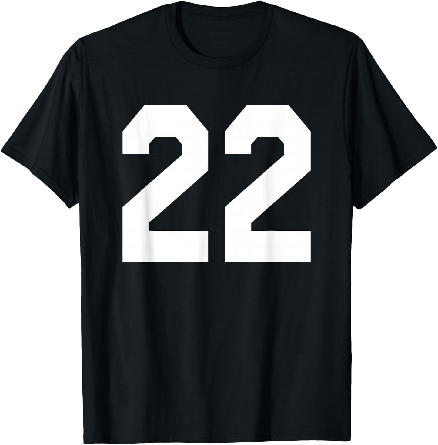 Number 22 Sports Jersey Front and Back Team Player T-Shirt - T-Shirt | Black