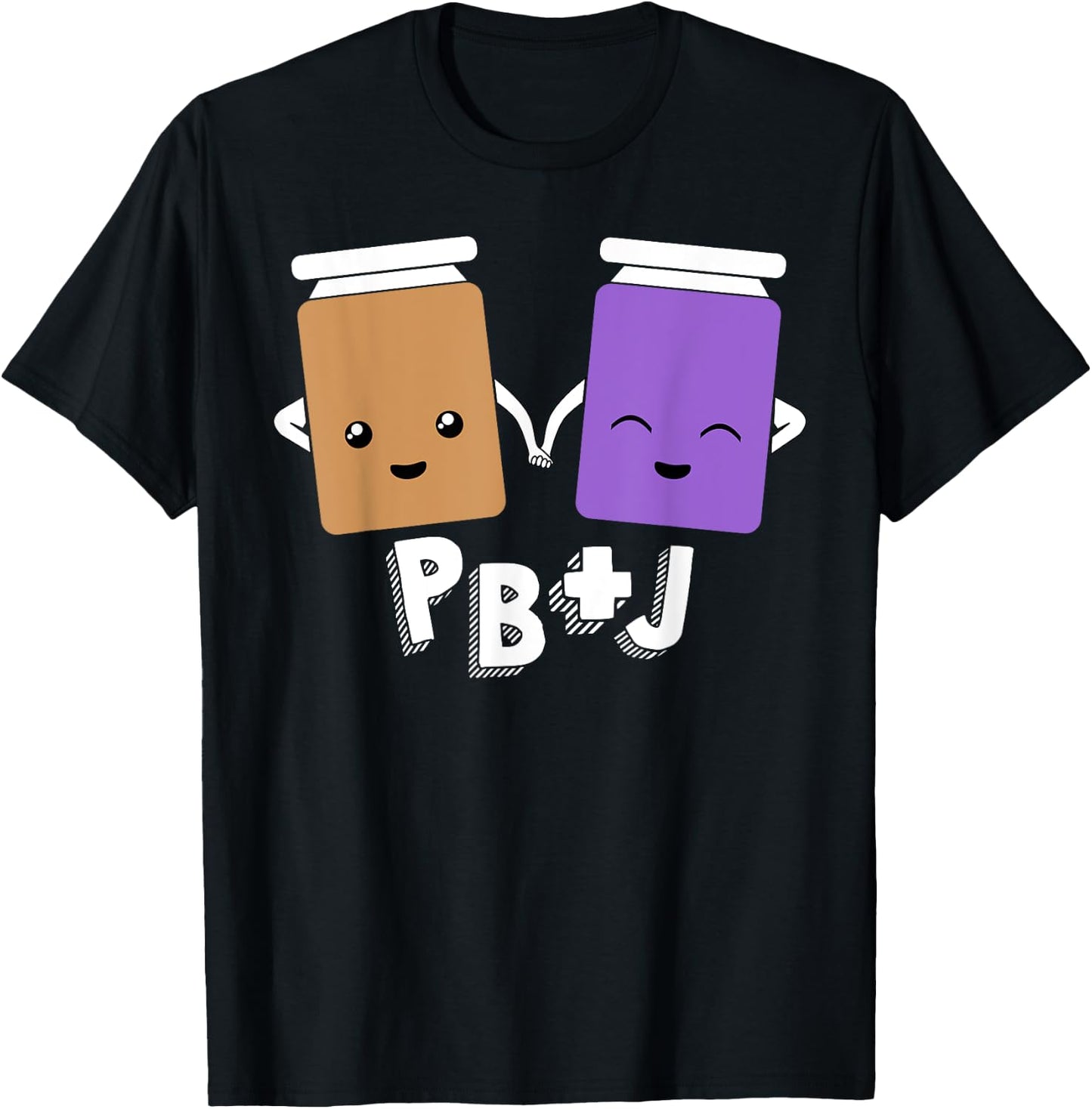 PB+J Cute Peanut Butter & Jelly Matching Costume Set Shirts T-Shirt - T-Shirt | Black