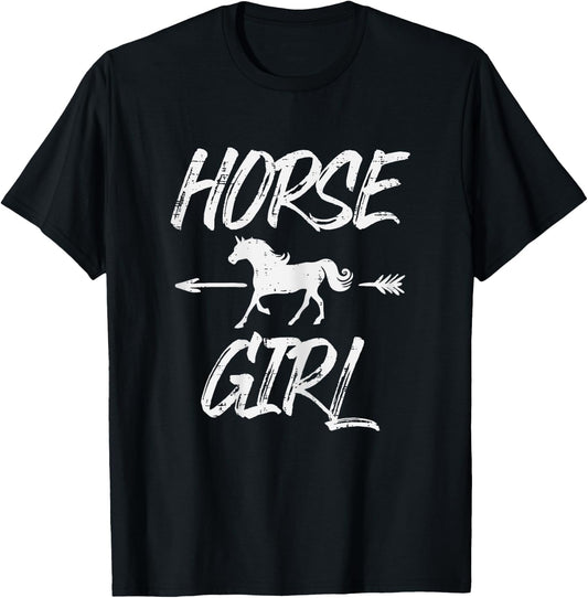 Horse Girl Animal Horseback Riding Equestrian Girls Women T-Shirt - T-Shirt | Black