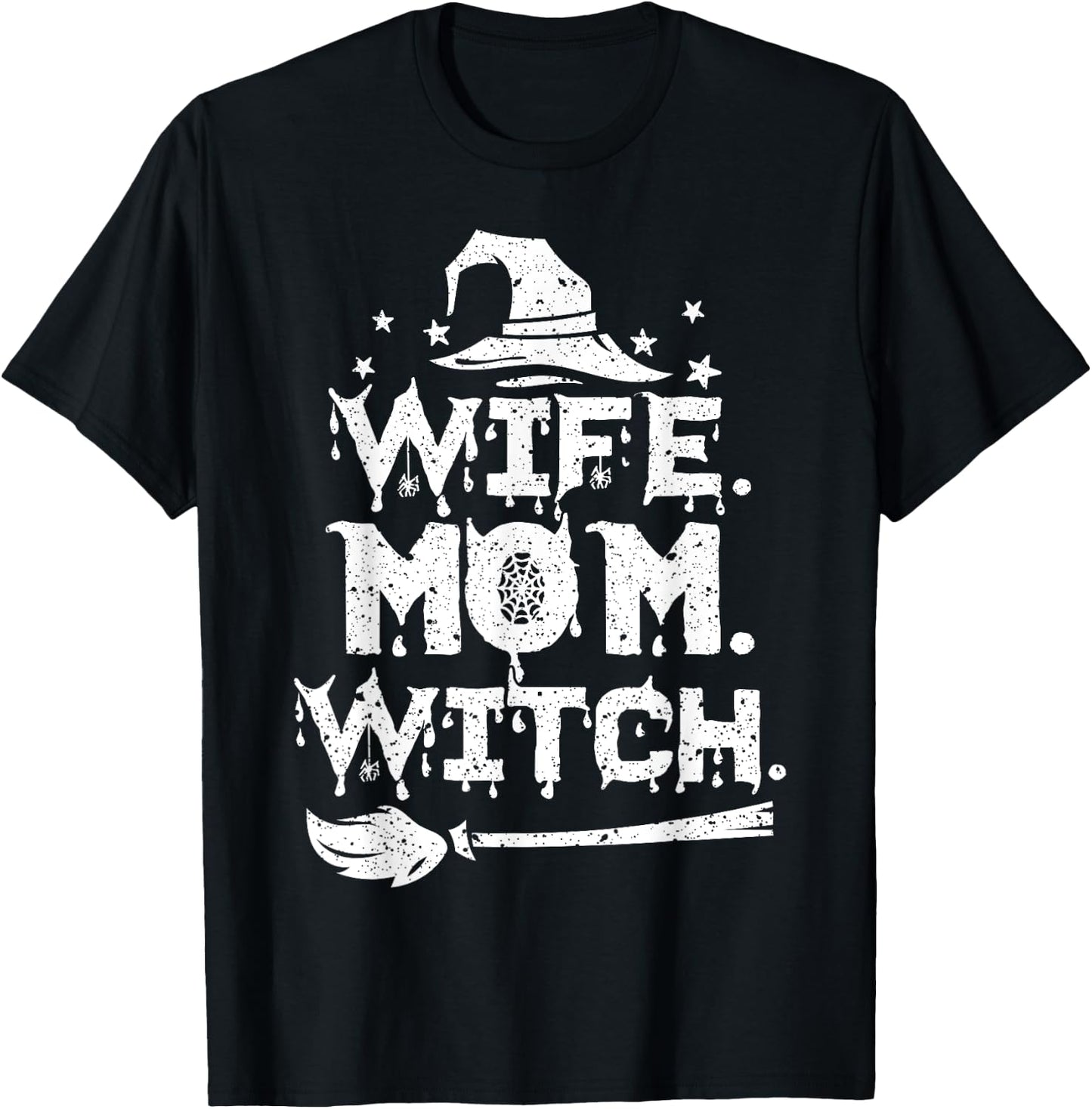 Wife Mom Witch Halloween Costume T-Shirt - T-Shirt | Black