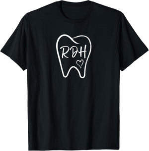 Cute Dental Hygienist - RDH Tooth Graphic T-Shirt - T-Shirt | Black