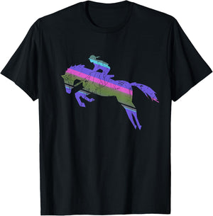 English Horse Riding Shirt | Girl Riding Horse T-Shirt - T-Shirt | Black