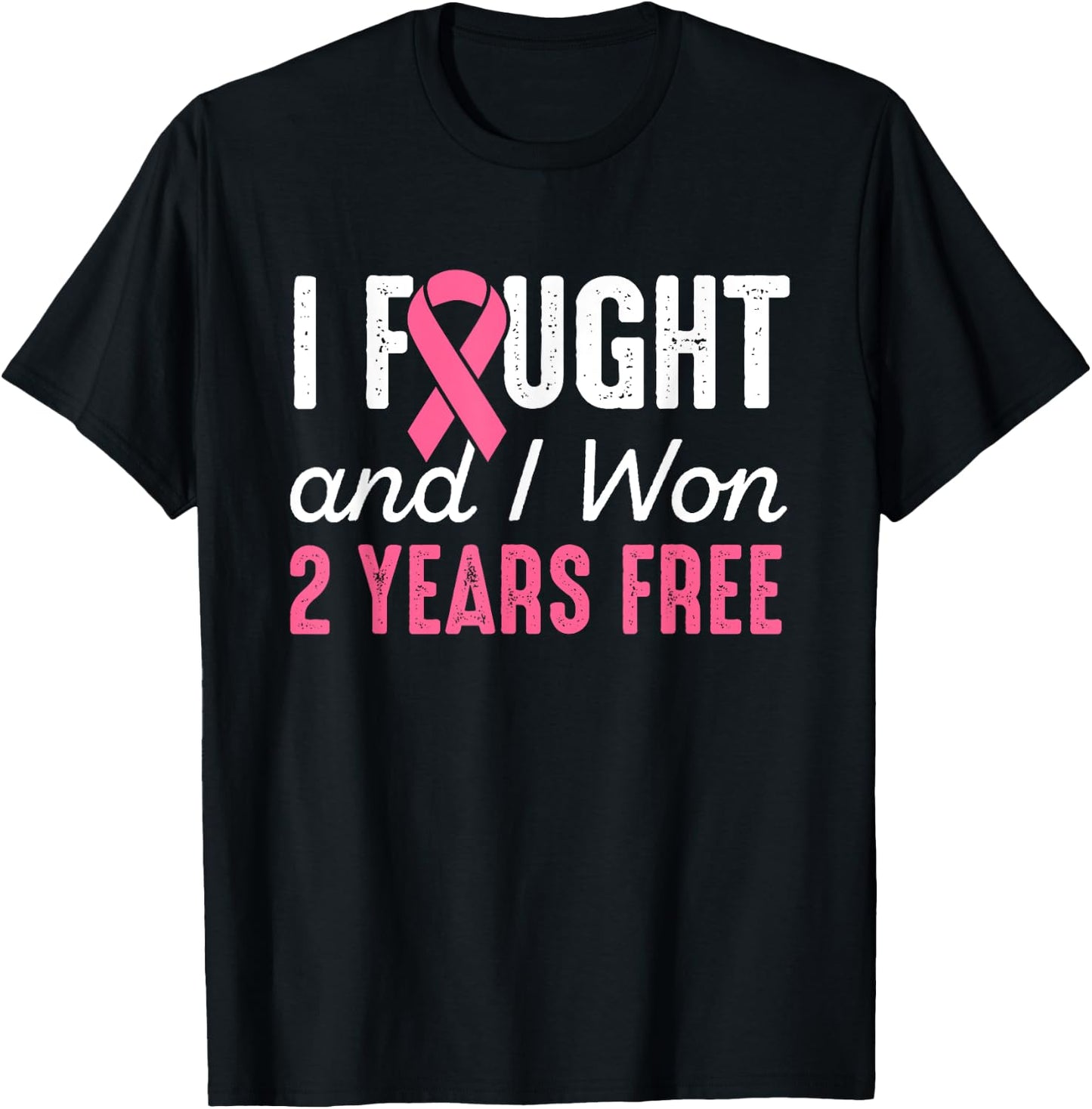 Breast Cancerversary 2 Years Breast Cancer Free Shirt Gift T-Shirt - T-Shirt | Black