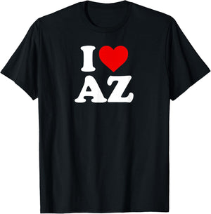 I Love AZ Heart Arizona T-Shirt - T-Shirt | Black