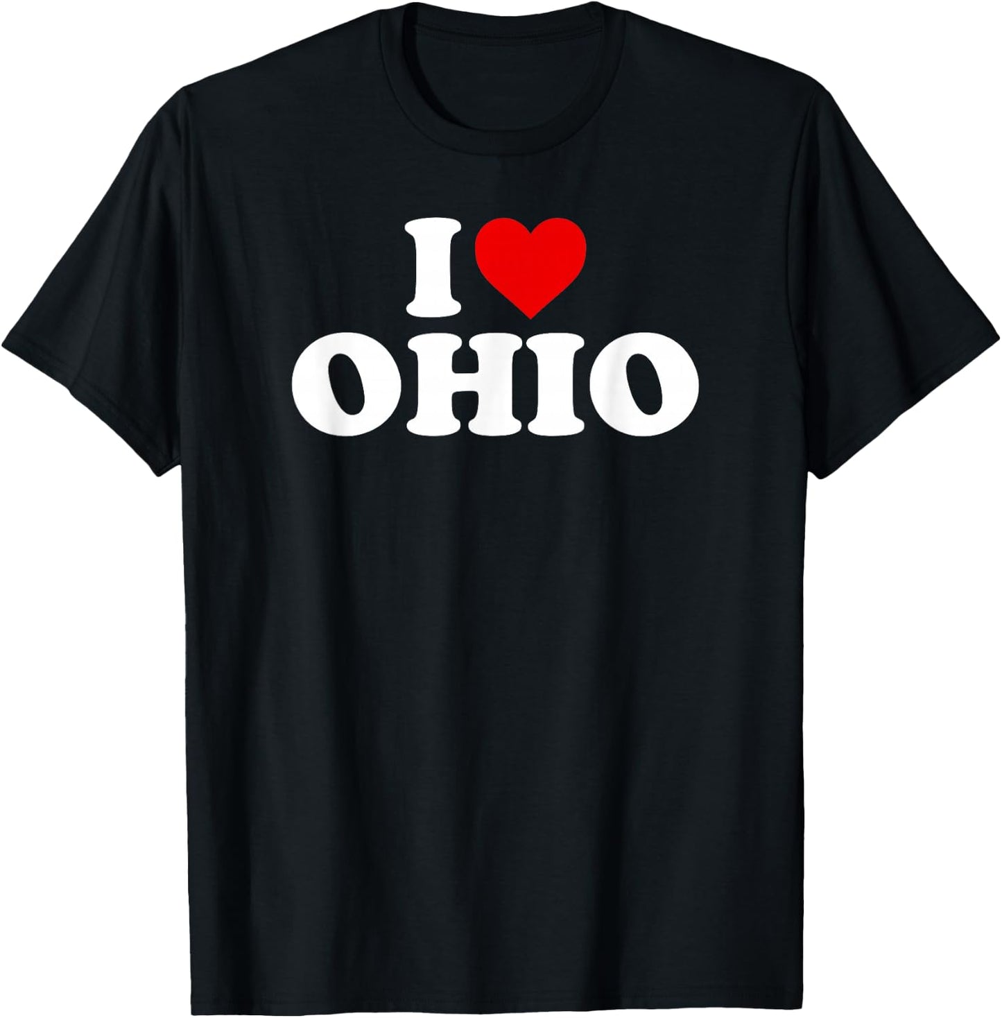 I Love Ohio Heart T-Shirt - T-Shirt | Black