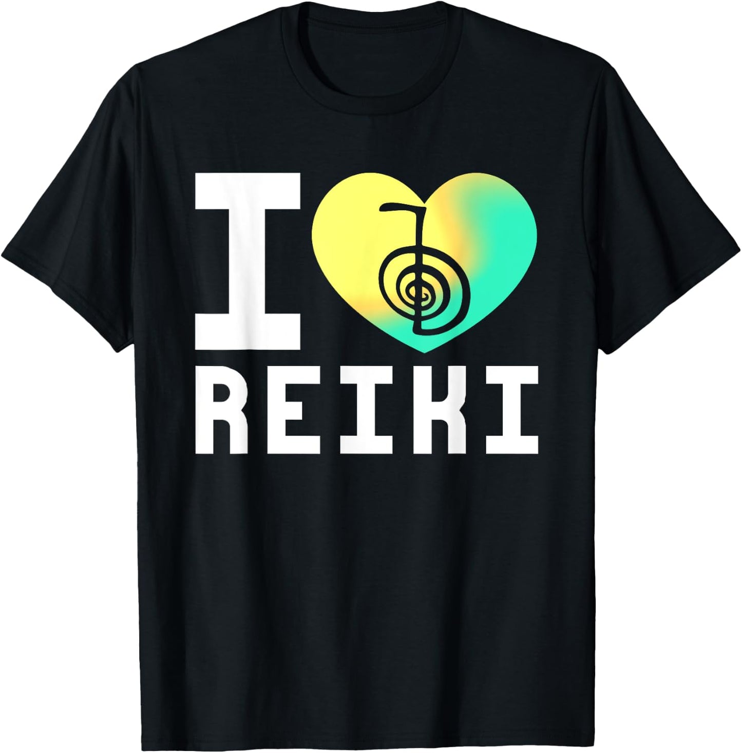Heart Reiki Master Chakra Yoga Japan Healing Energy Esoteric T-Shirt - T-Shirt | Black