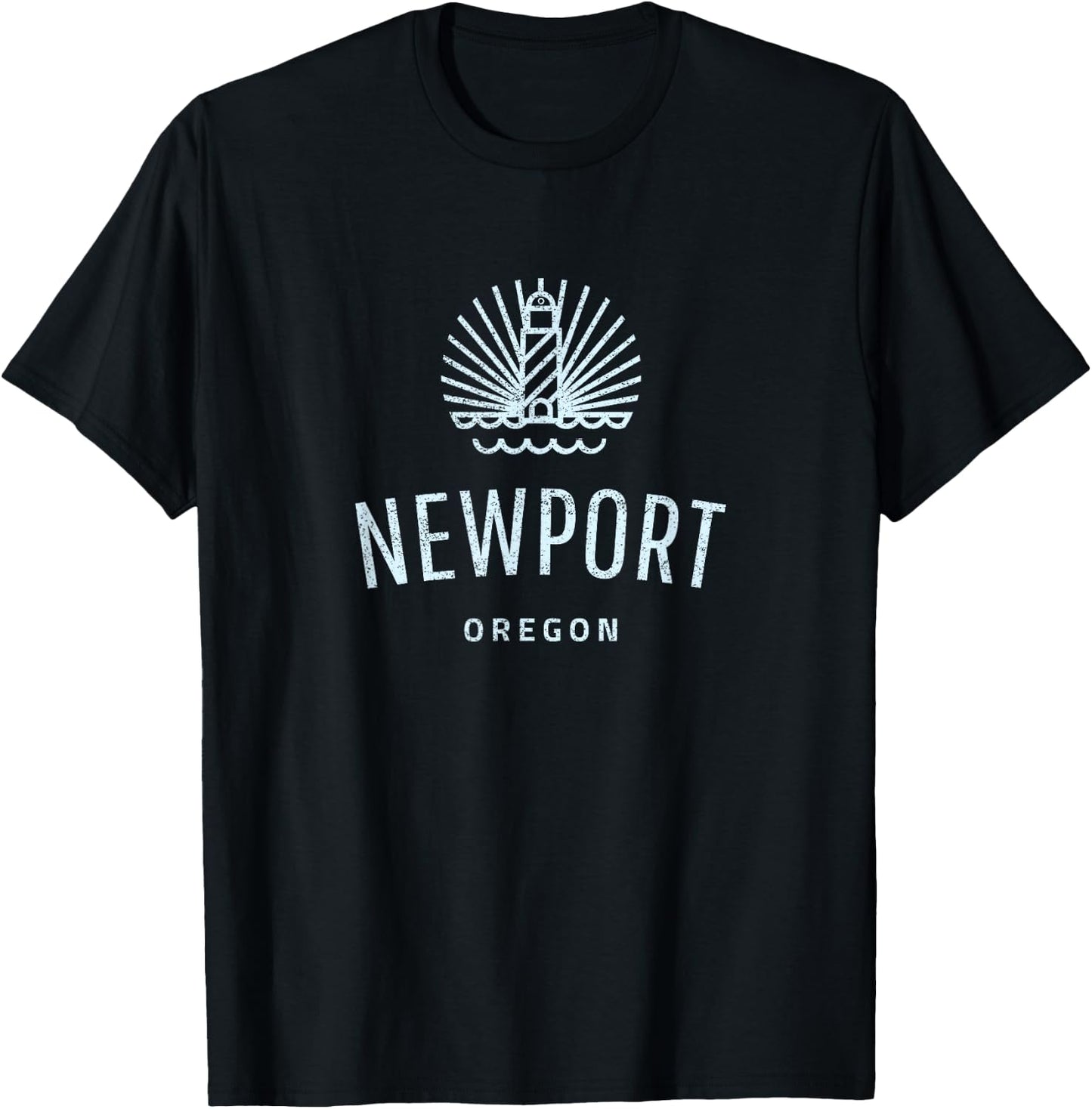 Newport Oregon Lighthouse Coast souvenir, Gift T-Shirt - T-Shirt | Black