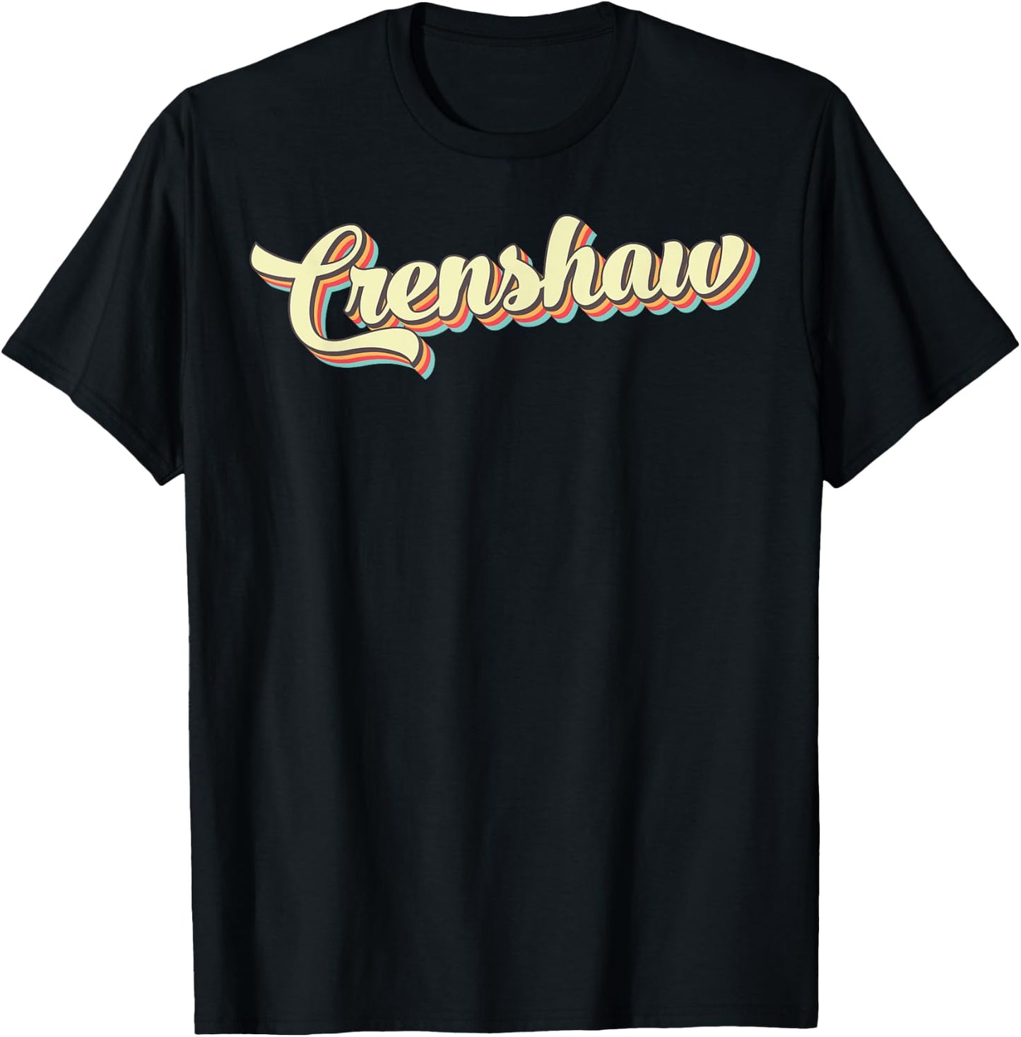 Crenshaw Retro Art Baseball Font Vintage T-Shirt - T-Shirt | Black