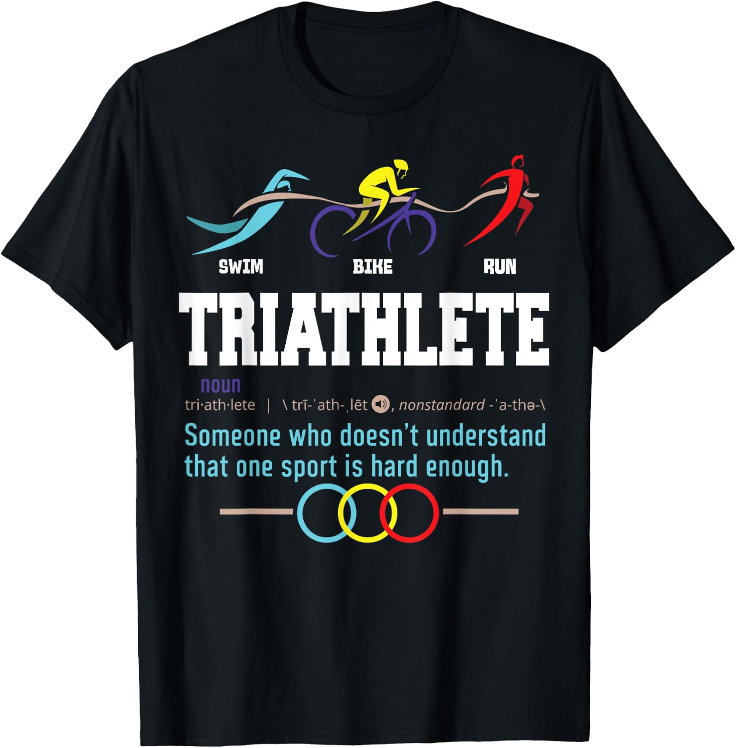 Humorous Triathlon Gift Sports Cycling Running T-Shirt - T-Shirt | Black