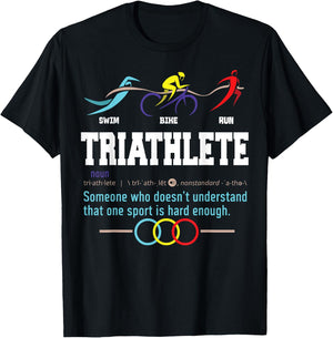 Humorous Triathlon Gift Sports Cycling Running T-Shirt - T-Shirt | Black