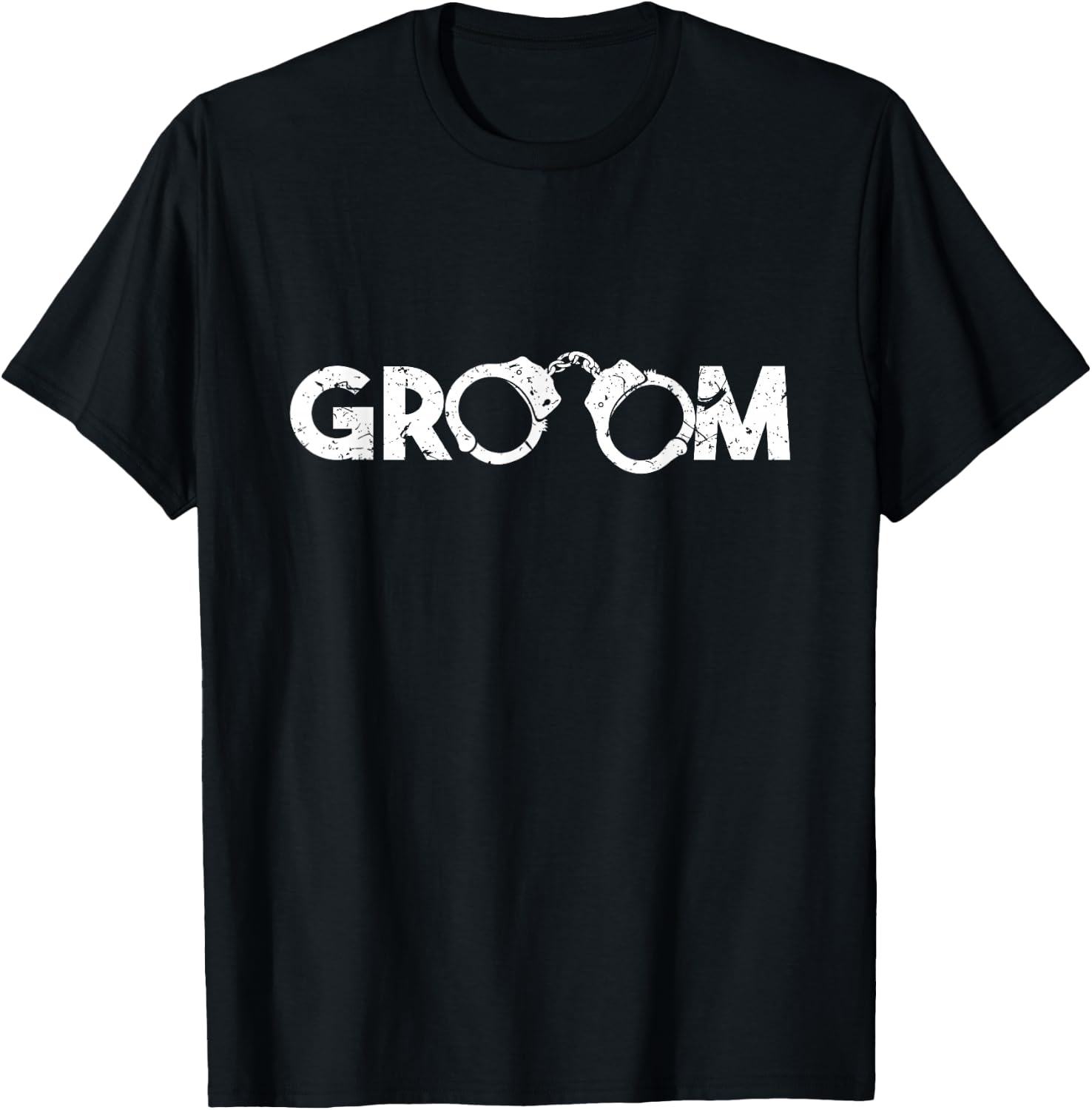Funny Groom Handcuffs Wedding T-Shirt - T-Shirt | Black